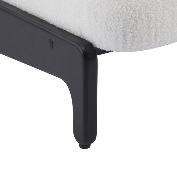 English Elm Scott Living Moda Set of 2 Accent Chairs White Cushion Matte Black Wood Frame N767P356660B