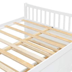 English Elm Full Size Daybed with Trundle Twin Pullout and Three Storage Drawers for Guest Rooms LP100341AAK
