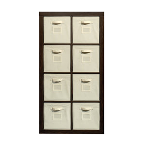 English Elm 8-Cube Organizer Brown finish - 8-Compartment Engineered Wood Storage with Removable Bins, 31"x15"x58" B356P402702
