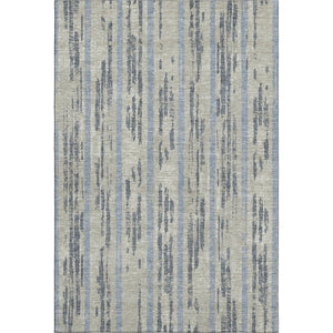 HomeRoots 5' Taupe Beige & Gray Striped Area Rug - Washable, UV Protected, Durable, Perfect for High Traffic Spaces 670936