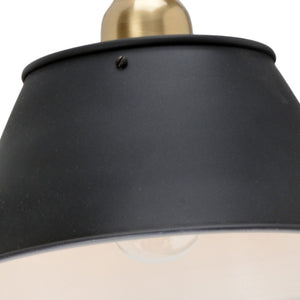 Wildwood Franklin Adjustable Swing Arm Sconce In Antique Brass With Matte Black Shade For Task & Accent Lighting 67094