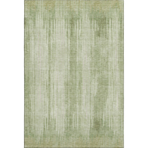 HomeRoots 10' Artichoke Green & Ivory Striped Area Rug - Washable, UV Protected, Durable for High Traffic Areas 670988