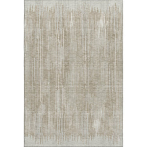 HomeRoots 9' X 12' Beige and Taupe Striped Area Rug - Washable, UV Protected, Durable for High-Traffic Spaces 670993