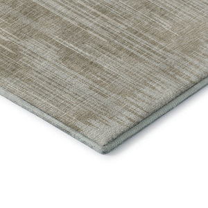 HomeRoots 9' X 12' Beige and Taupe Striped Area Rug - Washable, UV Protected, Durable for High-Traffic Spaces 670993