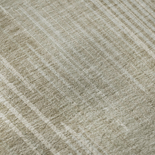 HomeRoots 9' X 12' Beige and Taupe Striped Area Rug - Washable, UV Protected, Durable for High-Traffic Spaces 670993