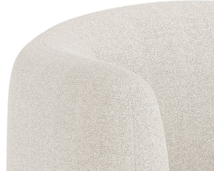 Sunpan Trine Lounge Chair - Luxurious Comfort with Unique Shape and Handcrafted Wood Base for Any Home Style Rustic Oak / Dove Cream