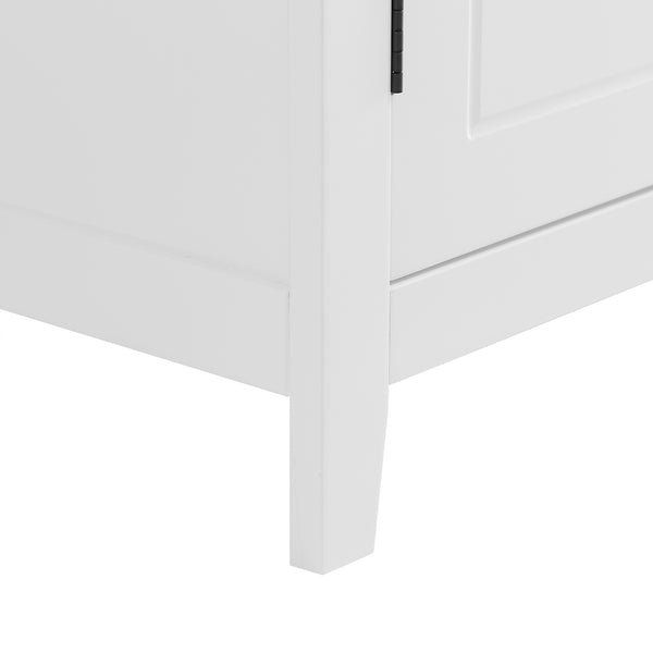 English Elm Elegant Bathroom Floor Storage Cabinet with 4 Doors, Adjustable Shelves, Anti-Tip Design, 28"L x 15"W White N725P188461K