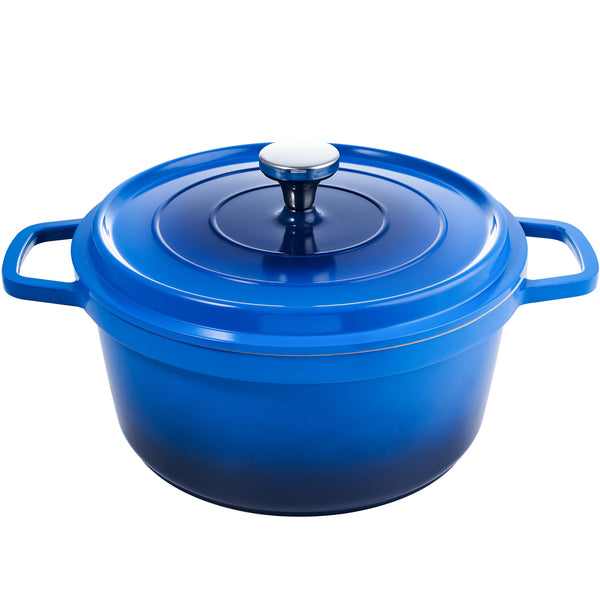 English Elm Lightweight 5 Qt Dutch Oven With Lid – Nonstick Enameled Pot For Baking, Multi-Cooktop Use, Blue T3950P399485