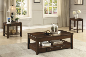 English Elm Contemporary Chairside Table with Open Shelf and Deep Finish for Living Room Style and Functionality Cherry 51.5 L x 29 W x 12 H B011P297485