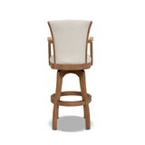 English Elm Williams 31In Swivel Bar Stool With Armrests, White Pepper Stain Resistant High Performance Polyester