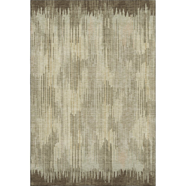 HomeRoots 9' X 12' Brown And Beige Striped Washable Area Rug – Durable, Stylish, UV-Protected for Busy Homes! 671005