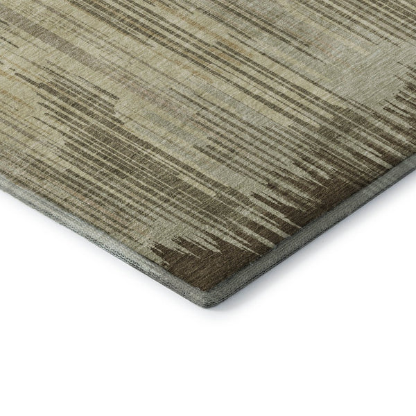 HomeRoots 9' X 12' Brown And Beige Striped Washable Area Rug – Durable, Stylish, UV-Protected for Busy Homes! 671005