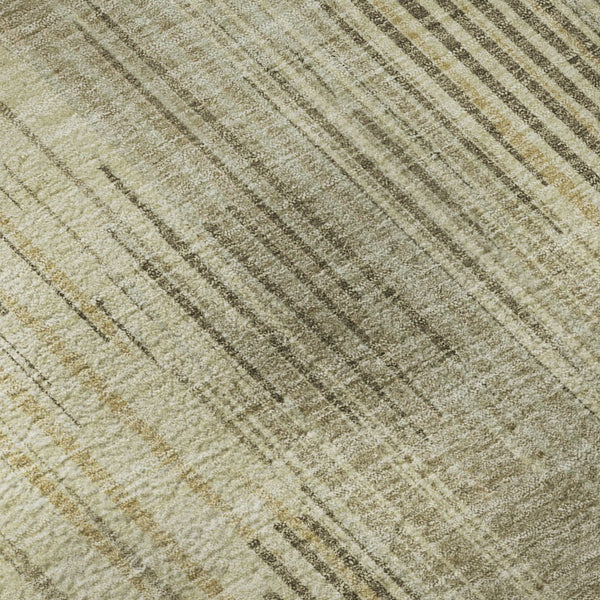 HomeRoots 9' X 12' Brown And Beige Striped Washable Area Rug – Durable, Stylish, UV-Protected for Busy Homes! 671005