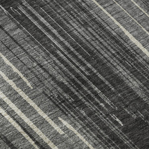 HomeRoots 5' X 8' Charcoal And Ivory Striped Area Rug - Washable, UV-Protected, Stylish for High-Traffic Spaces 671008
