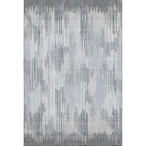 HomeRoots 8' X 10' Gray and Silver Striped Area Rug with UV Protection - Durable, Stain-Resistant & Washable! 671022