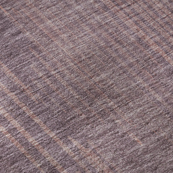 HomeRoots 8' Mauve and Plum Striped Washable Round Rug – Stain-Resistant, UV Protected, Perfect for Busy Homes! 671027