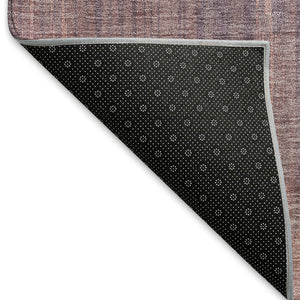 HomeRoots 10' X 14' Mauve And Plum Striped Area Rug – Washable, UV Protected, Durable & Stain Resistant Design 671030