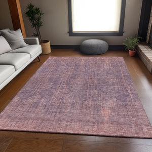 HomeRoots 10' X 14' Mauve And Plum Striped Area Rug – Washable, UV Protected, Durable & Stain Resistant Design 671030
