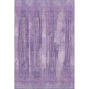HomeRoots 8' X 10' Purple and Lavender Striped Washable Area Rug with UV Protection for Family Homes & Patios 671034