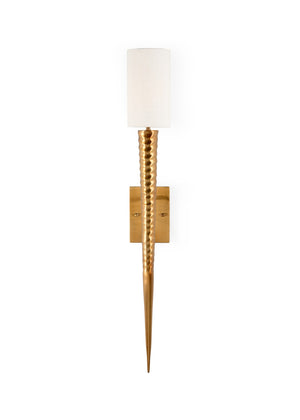 Wildwood Laguna Tarnished Brass Sconce With Cream Silkette Shade — Vintage Charm, Warm Ambient Light For Hallways 67106
