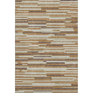 HomeRoots 10' X 14' Rust Ivory & Beige Striped Washable Area Rug - UV Protected, Durable & Stylish for Homes 671084