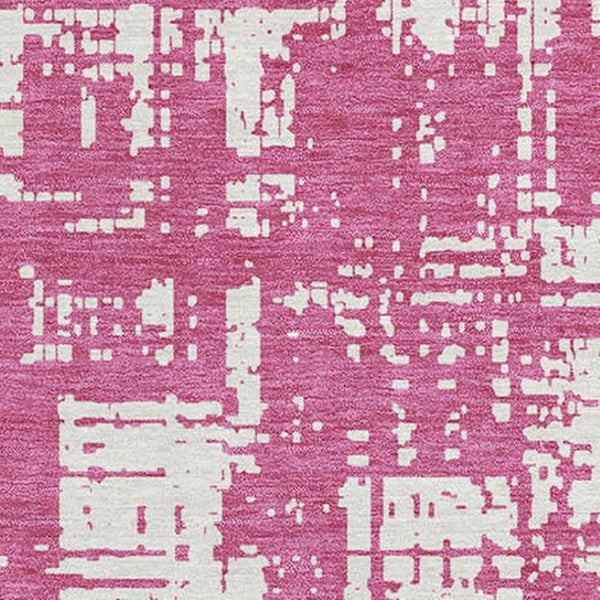 HomeRoots 5' X 8' Stylish Blush & Ivory Abstract Washable Area Rug with UV Protection for High-Traffic Spaces 671122