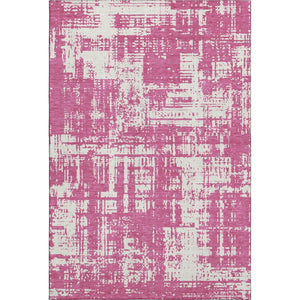 HomeRoots 8' X 10' Blush & Ivory Abstract Washable Area Rug - UV Protected, Durable, Stylish for Modern Spaces 671124