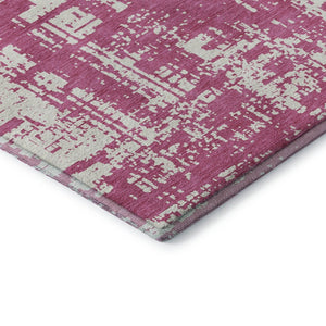 HomeRoots 8' X 10' Blush & Ivory Abstract Washable Area Rug - UV Protected, Durable, Stylish for Modern Spaces 671124