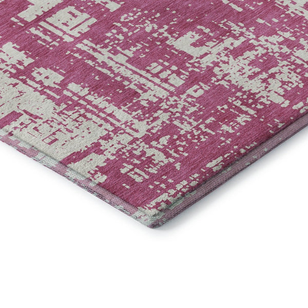 HomeRoots 8' X 10' Blush & Ivory Abstract Washable Area Rug - UV Protected, Durable, Stylish for Modern Spaces 671124
