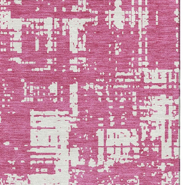 HomeRoots 8' X 10' Blush & Ivory Abstract Washable Area Rug - UV Protected, Durable, Stylish for Modern Spaces 671124