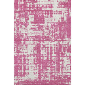 HomeRoots 8' X 10' Blush & Ivory Abstract Washable Area Rug - UV Protected, Durable, Stylish for Modern Spaces 671124