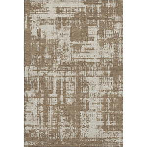 HomeRoots 8' X 10' Brown and Beige Abstract Washable Area Rug - Durable, Stylish, UV-Protected for Modern Homes 671130