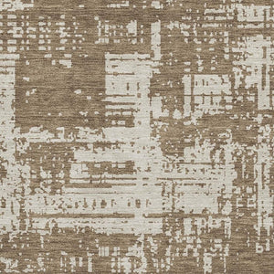 HomeRoots 8' X 10' Brown and Beige Abstract Washable Area Rug - Durable, Stylish, UV-Protected for Modern Homes 671130