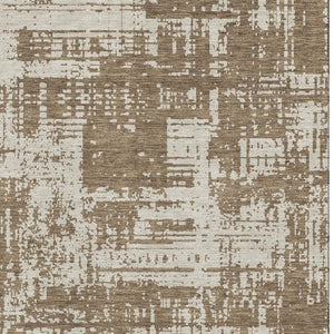 HomeRoots 8' X 10' Brown and Beige Abstract Washable Area Rug - Durable, Stylish, UV-Protected for Modern Homes 671130