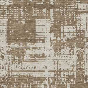 HomeRoots 10' X 14' Brown And Beige Abstract Area Rug - Durable, Washable, UV-Protected for Family Homes 671132