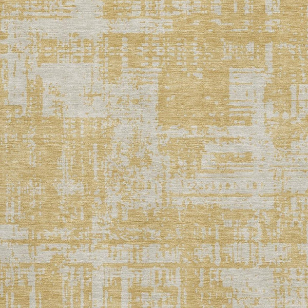 HomeRoots 5' X 8' Abstract Gold and Beige Washable Area Rug with UV Protection for Modern Homes and Families 671134
