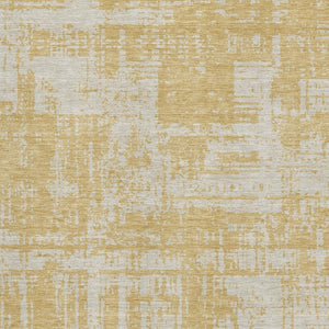 HomeRoots 8' X 10' Washable Gold and Beige Abstract Area Rug - Durable, Stain-Resistant, UV Protected Design 671136
