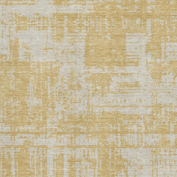 HomeRoots 8' X 10' Washable Gold and Beige Abstract Area Rug - Durable, Stain-Resistant, UV Protected Design 671136