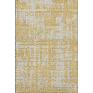 HomeRoots 9' X 12' Elegant Gold and Beige Abstract Washable Area Rug with UV Protection for Active Homes 671137