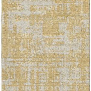 HomeRoots 9' X 12' Elegant Gold and Beige Abstract Washable Area Rug with UV Protection for Active Homes 671137