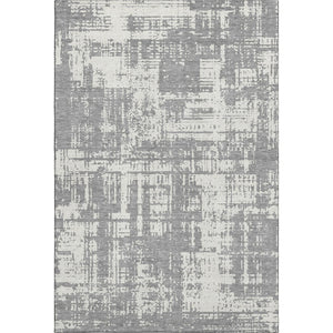 HomeRoots 8' X 10' Gray & Ivory Abstract Washable Area Rug – Durable, UV-Protected, Modern Design for Homes 671142