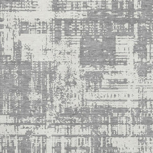 HomeRoots 9' X 12' Gray and Ivory Abstract Area Rug - Stylish, Washable, UV-Protected for High-Traffic Spaces 671143