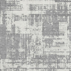 HomeRoots 10' Gray and Ivory Abstract Washable Area Rug - Durable, Stain Resistant, UV Protected for Family Spaces 671144