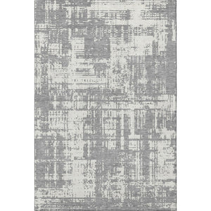 HomeRoots 10' Gray and Ivory Abstract Washable Area Rug - Durable, Stain Resistant, UV Protected for Family Spaces 671144