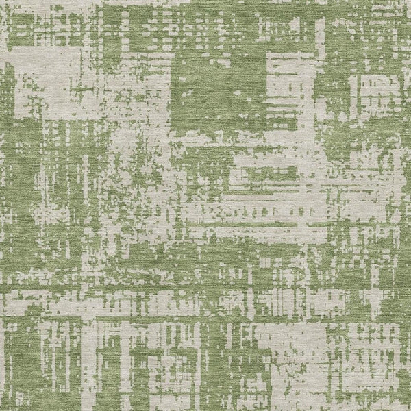 HomeRoots 5' X 8' Green and Beige Abstract Area Rug - Washable, UV Resistant, Stylish for Busy Homes 671146
