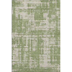 HomeRoots 8' X 10' Green & Beige Abstract Washable Area Rug - Modern, Durable, UV Protected for Busy Homes 671148