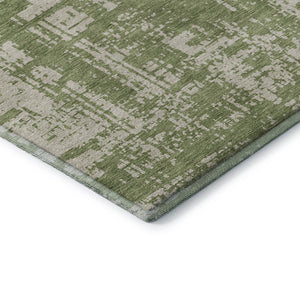 HomeRoots 8' X 10' Green & Beige Abstract Washable Area Rug - Modern, Durable, UV Protected for Busy Homes 671148