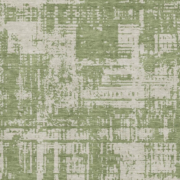 HomeRoots 10' X 14' Green & Beige Abstract Washable Area Rug with UV Protection for Kid & Pet-Friendly Spaces 671150