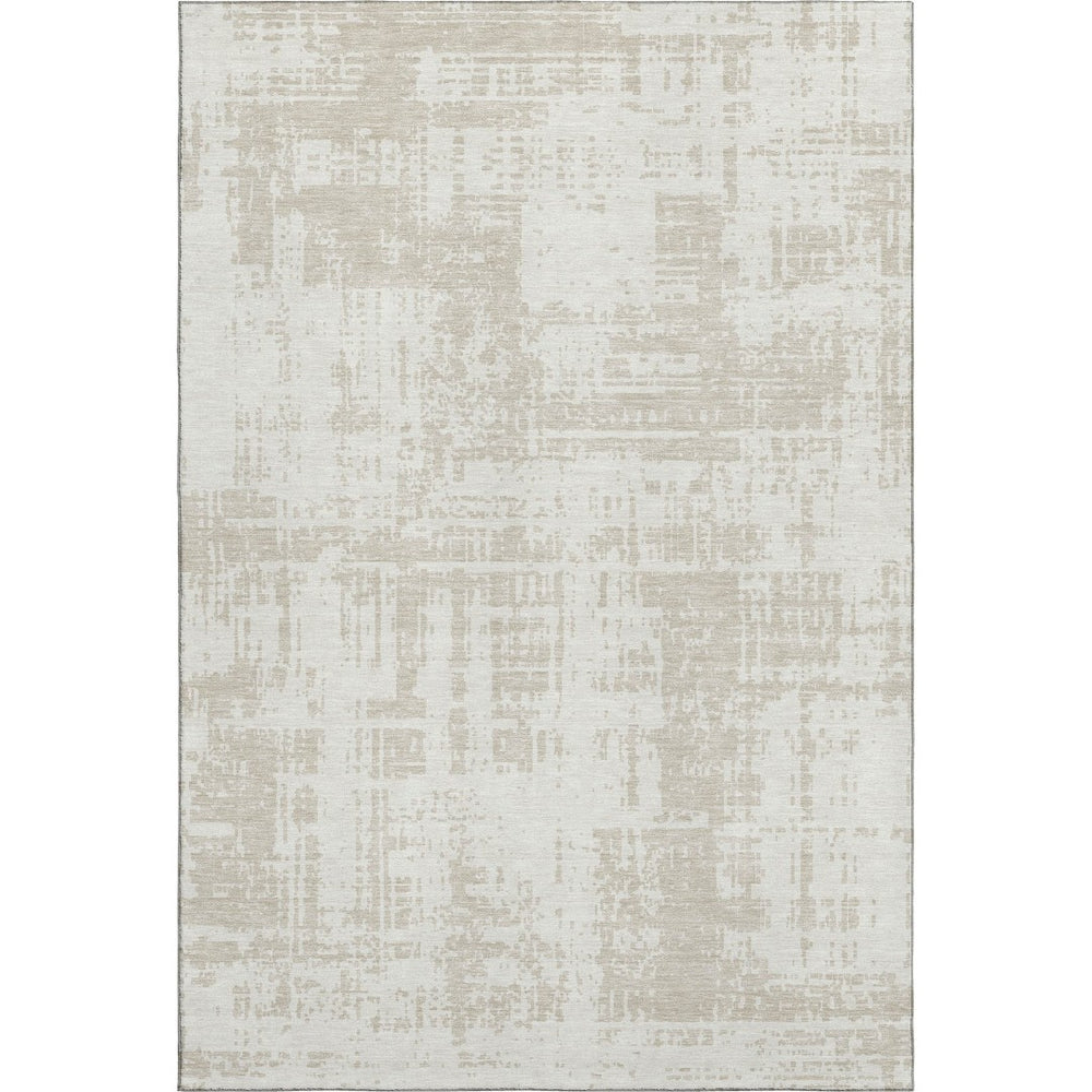 HomeRoots 5' X 8' Ivory And Beige Abstract Washable Area Rug – Stylish, Durable, Family-Friendly Indoor/Outdoor Solution 671152