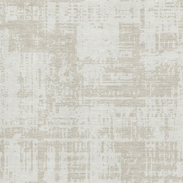 HomeRoots 9' X 12' Ivory and Beige Abstract Area Rug - Washable, UV-Protected, Durable for High-Traffic Homes 671155